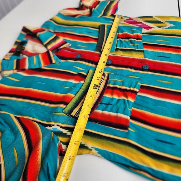 L&B Lucky & Blessed Women’s Colorful Striped Maxi Dress Button Up Short Sleeve M - Picture 11 of 15